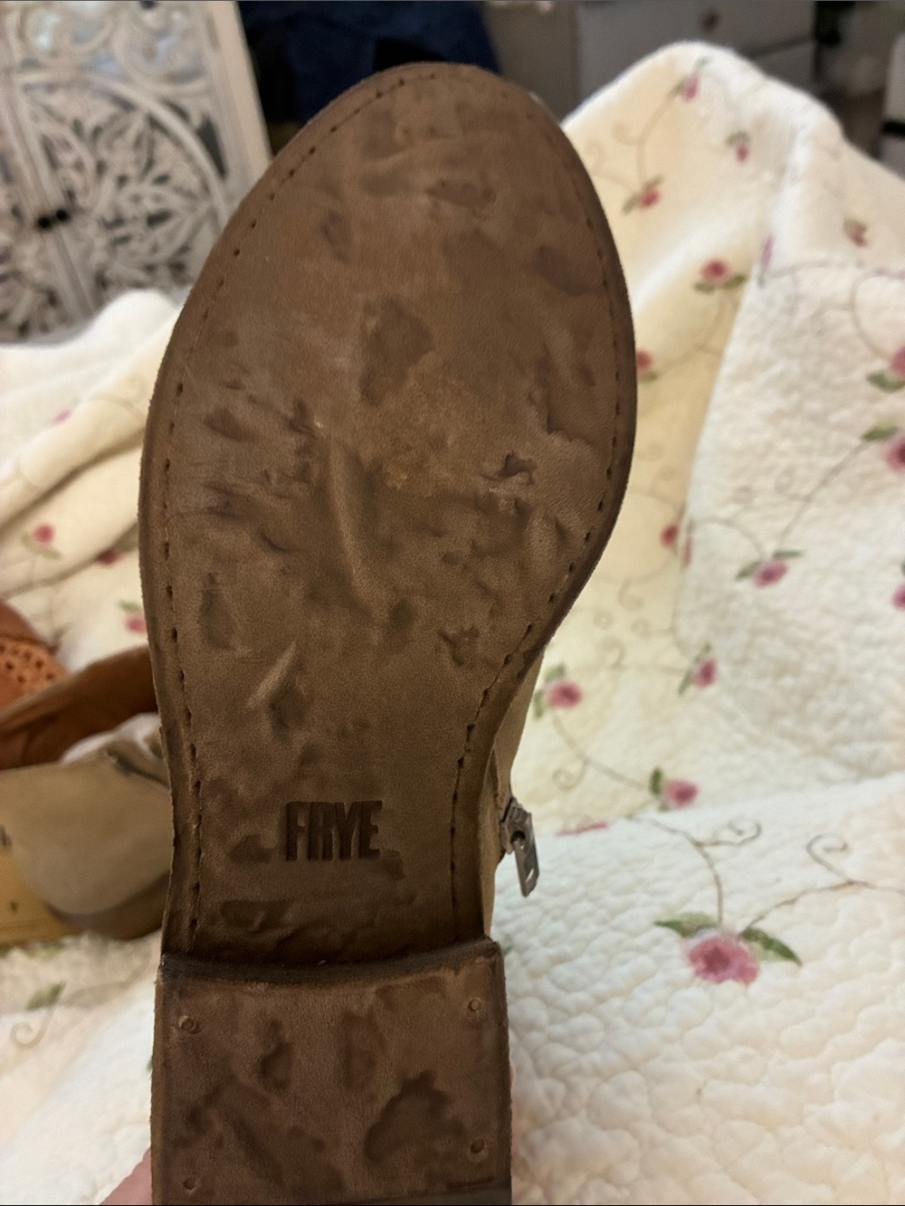 Frye Taupe Suede Ankle Boot - Picture 3 of 5
